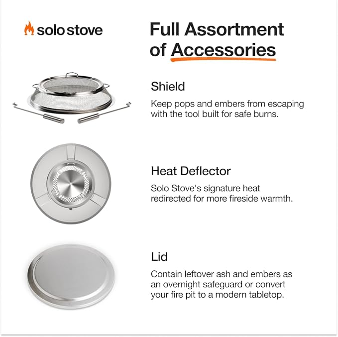 Solo Stove Yukon 2.0, 27 Inch Smokeless Fire Pit with Removable Ash Pan - Wood Burning Portable Stainless Steel Outdoor Fireplace, Stainless Steel, Ideal for 6 or More People, 38 lbs, Water