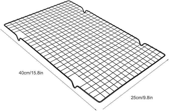 Coolbird 16 * 10 inch BBQ Grill Mesh Metal BBQ Barbecue Grill Grilling Mesh Wire Cooking Net Outdoor,Barbecue Grilled Grid (Black)