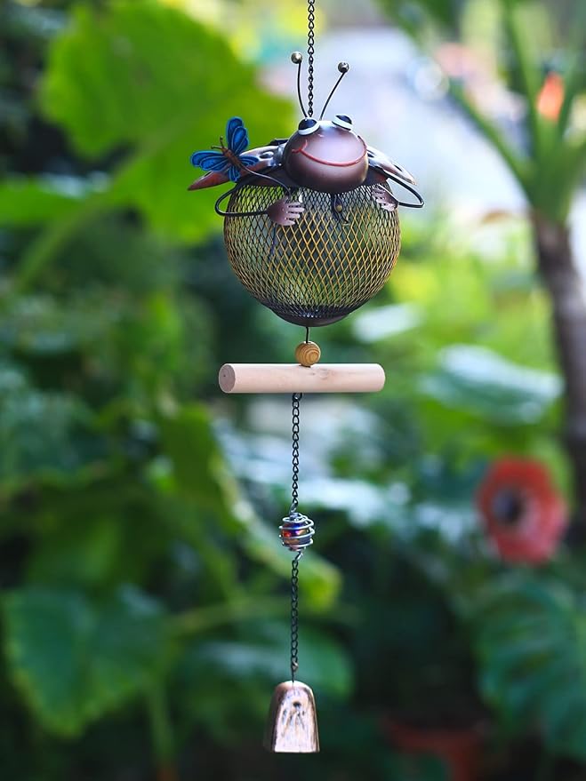 Solar Bird Feeder,Squirrel-Proof Bird Feeders for Outside, Cute Animal Shaped(Ladybug Shaped)