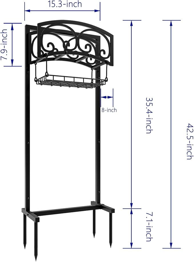 Freestanding Garden Hose Holder - Heavy Duty Metal Stand for 150ft Hose - Outdoor Organizer and Storage Rack