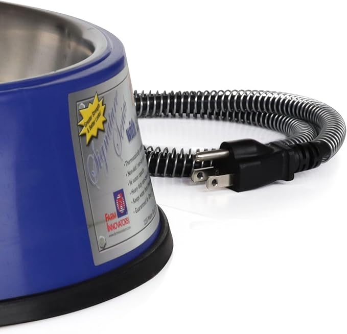 Farm Innovators Signature Series 3 Quart 40 Watt Electric Heated Pet Water Bowl with Stainless Steel Insert, Thermostatic Control, (3 Pack)
