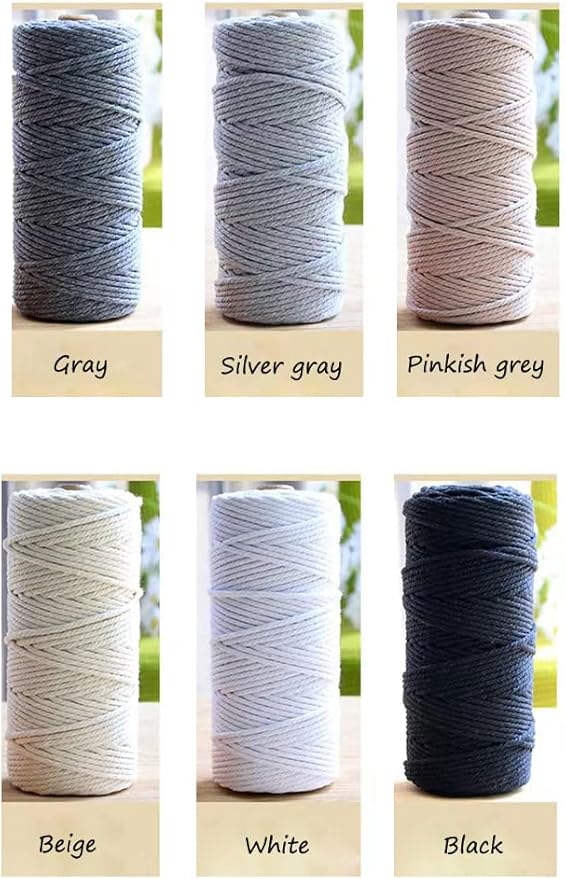 flipped 100% Natural Macrame Cotton Cord,3mm x109 Yard Twine String Cord Colored Cotton Rope Craft Cord for DIY Crafts Knitting Plant Hangers Christmas Wedding Décor (Light Green&Sage, 3mm*109yards)