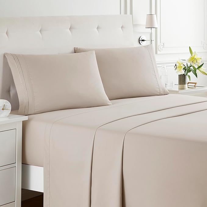 Clara Clark Full XL Bed Sheet Set - Wrinkle, Fade, Stain Resistant, Deep Pocket Sheets - Luxury Soft Bedding Sheets & Pillowcases, Full XL Linen
