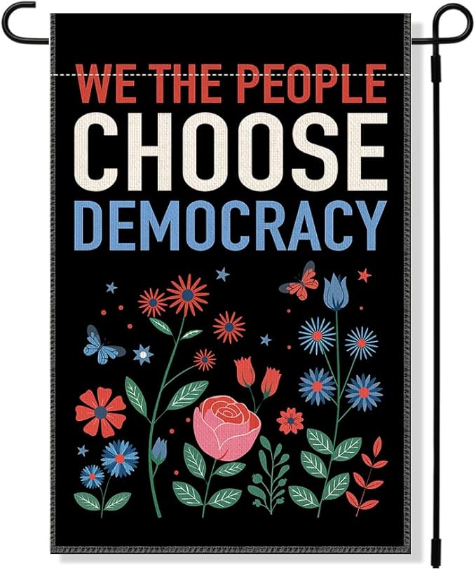 RZHV We The People Choose Democracy Double-Sided Garden Flag for Outdoor House Yard Sign Garden Decor Parade, Political Social Justice Outdoor Banner, Inclusive Freedom Yard Sign Decor