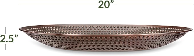 Bird Bath Basin Only, Water Fountain for Outside Backyard, Outdoor, Patio, Garden, Birdbath Gift for Bird Lovers Watchers, Large 20" Copper Metal Bronze Finish by Good Directions