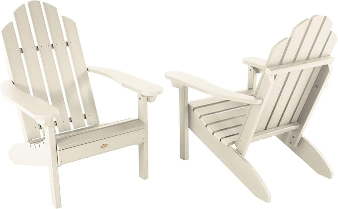 Highwood Classic Westport Adirondack Chairs, 2-Piece Set, Whitewash