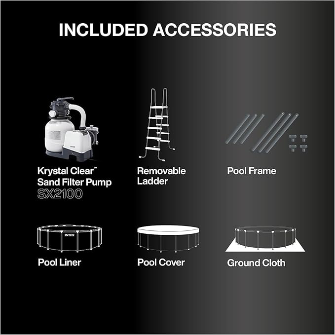 INTEX Ultra XTR Deluxe Round Above Ground Swimming Pool Set: 18ft x 52in - Includes Krystal Clear Cartridge Filter Pump - Easy to Assemble