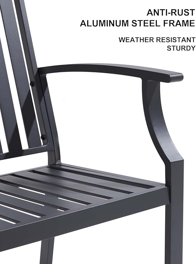 52" Outdoor Bench Garden Bench, Weatherproof Anti-Rust Heavy-Duty Outside Benches Clearance, Aluminum Metal Bench for Front Porch, Patio, Park (Dark Grey)