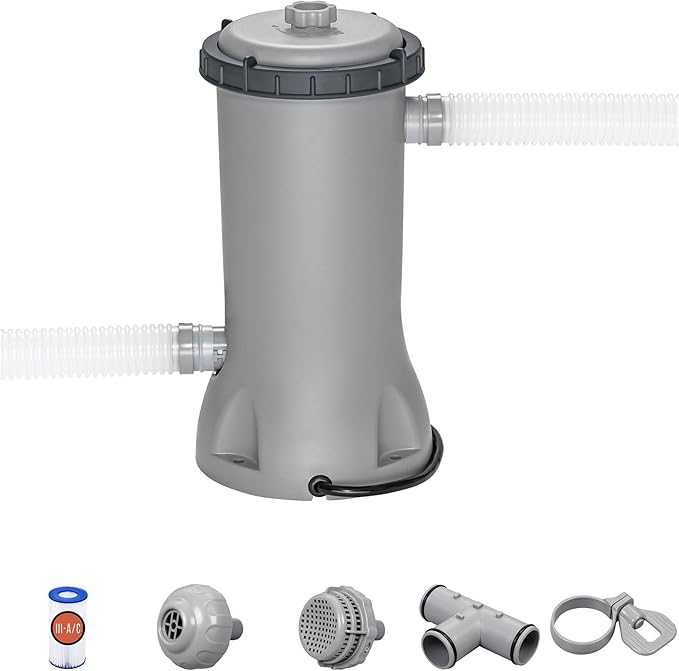Bestway 530 GPH Filter Pump for Above Ground Swimming Pool with Type III-A/C Cartridge