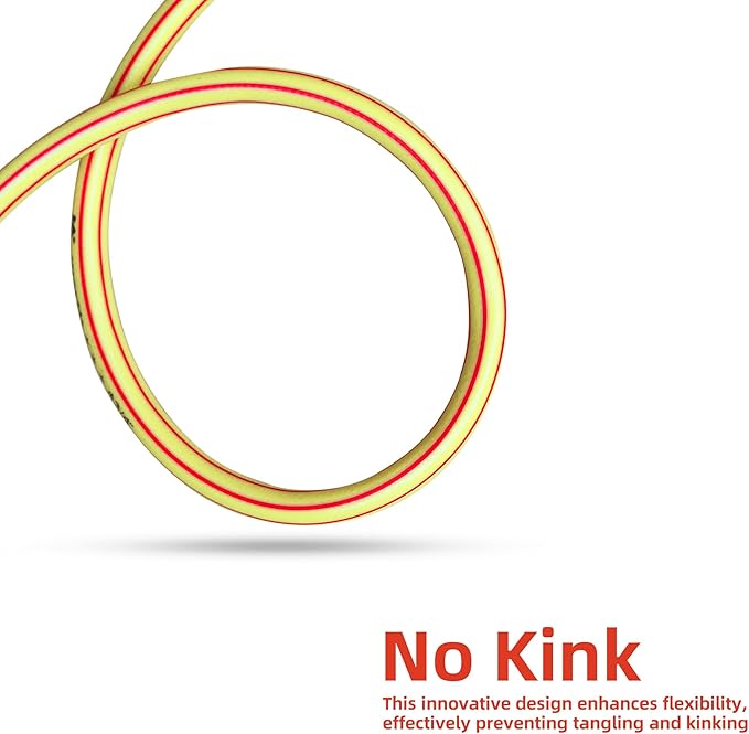 Yellow Garden Hose 3/4 in. x 25 ft. -Non Kinking, Leak Free, Flexible, Male to Female Fittings -Heavy Duty Lightweight Durable PVC Water Hose -150PSI Work & 500PSI Burst, for Lawn & Commercial Use