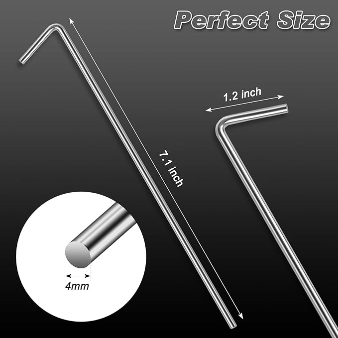 FEED GARDEN 7 Inch Tent Stakes 50 Pack Yard Inflatable Stakes for Outdoor Decorations Metal Pegs Heavy Duty Garden Hooks Camping Tent Spikes for Canopies, Tarp and Outdoor Christmas Decorations