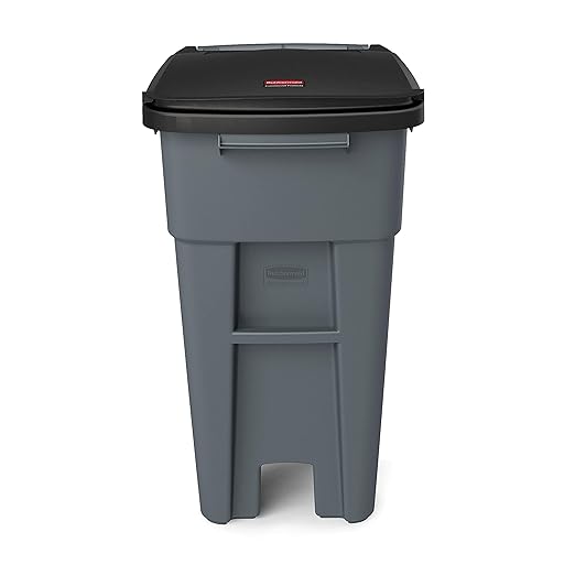 Rubbermaid Commercial Products Brute Rollout Trash/Garbage Can/Bin with Wheels, 32 GAL, Gray, for Restaurants/Hospitals/Offices/Back of House/Warehouses/Home
