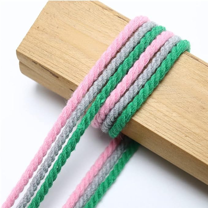 FLIPPED 100% Natural Cotton Macrame Cord,5mm x110 Yards Macrame Cords Colored Cotton Macrame Rope Craft Cord for DIY Crafts Knitting Plant Hangers Christmas Wedding Décor（Wine Red）