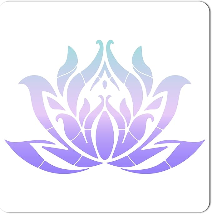 GORGECRAFT 12"X12"Lotus Flower Stencil Mandala Sacred Templates Yoga Reusable Plastic Drawing Painting Stencils Template for Painting on Card Wall Fabric Tile Canvas Crafts DIY Home Decor