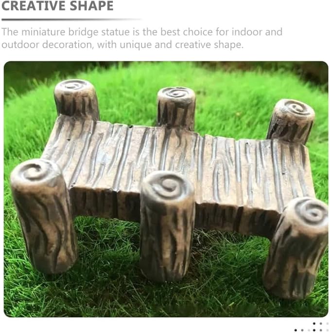 Miniature Bridge Model Decor 10Pcs Wooden Retro Garden Ornaments for Indoor Outdoor Micro Landscaping Fairy Yard Accessories