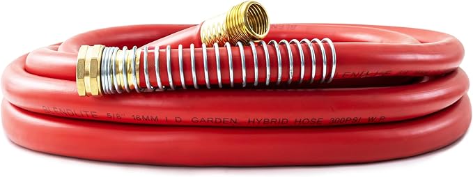 5/8" Garden Hose 20ft, -40℉ To 190℉ Hot/Cold, Heavy Duty,Flexible, 300psi Working, 1000psi Burst, 3/4" Brass Fittings with Hose Protector Coil Spring for Outdoor,Yard, Farm