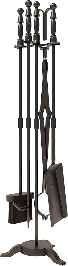 Fire Beauty Fireplace Tools Set 5 Pieces Wrought Iron Fire Tool Set for Outdoor/Indoor Fireplace Accessories Set