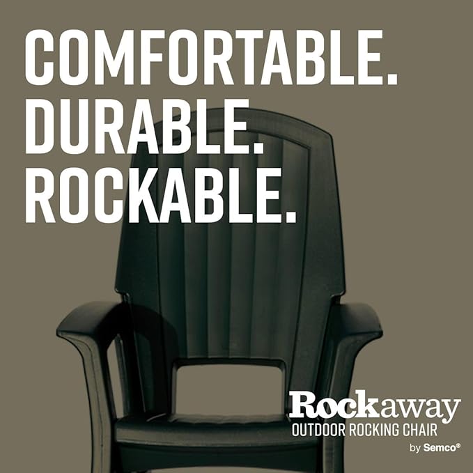 Semco Rockaway Heavy Duty All-Weather Outdoor Rocking Chair Plastics - Gray