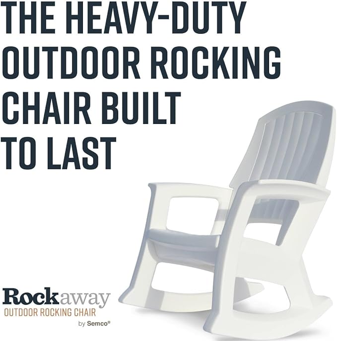 Semco Rockaway Heavy Duty All-Weather Outdoor Rocking Chair Plastics - White