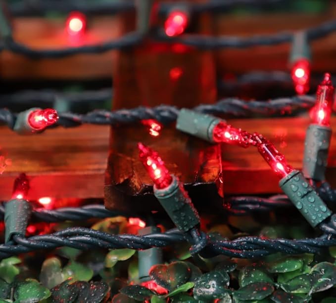 LAMPHOME Red Valentines Day Decor Lights,150 Count 31.9FT Mini Valentine's Lights,Red Christmas String Fairy Lights Outdoor Indoor Plug in for Room Party Wedding Tree Valentines Day Decorations