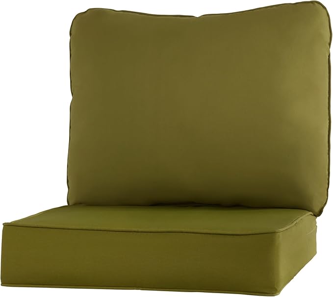 Greendale Home Fashions Outdoor Reversible 2-Piece Deep Seat Cushion Set, Lime