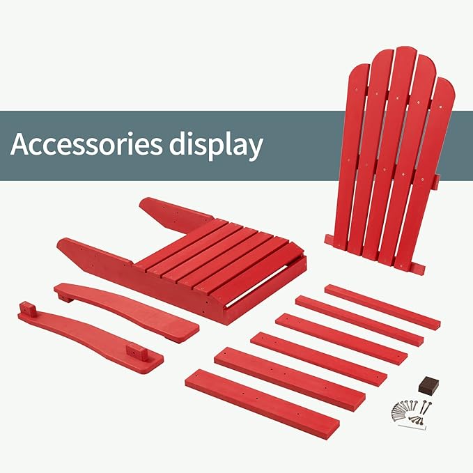 Adirondack Chairs Weather Resistant, Patio Firepit Chair, Sturdy Outside Chairs, Lawn Chairs, Easy Assembly 350lb, for Outdoor Patio Yard
