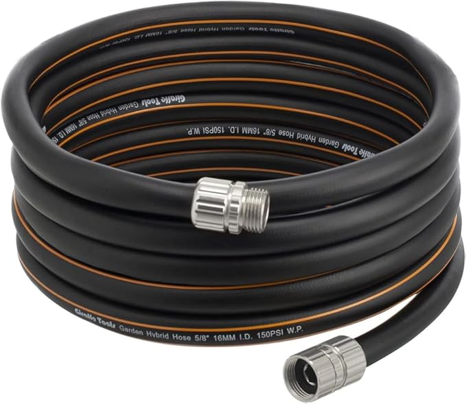 Giraffe Tools Garden Hose 20ft x 5/8", Custom Length, Heavy Duty, No Kink, Flexible, Rubber Garden Hose, Leakproof Water Hose, 20ft Male to Female Hose, 600 Burst PSI