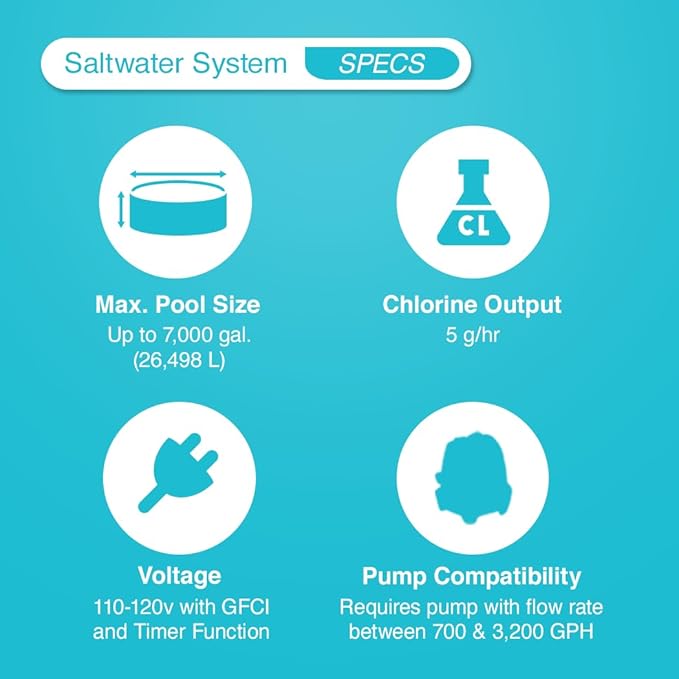 Intex 2800 GPH Pool Sand Filter Pump with Krystal Clear Saltwater System and Automatic Timer for Above Ground Swimming Pools, Black