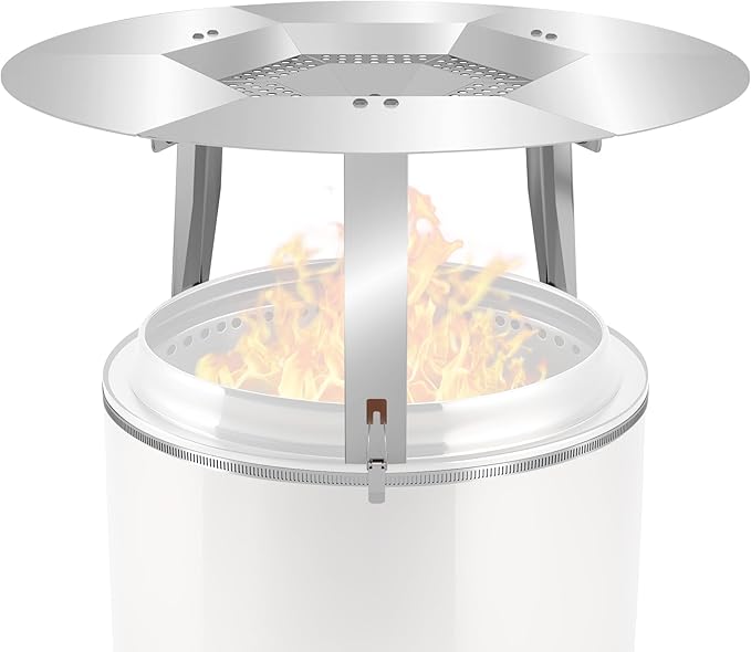 Heat Deflector Fit for Solo Stove Ranger 15", 304 Stainless Steel Heat Diffuser for Ranger Fire Pit with Grill Gloves & Fix Hoop, Capture and Redirect Warmth, Camping Accessory