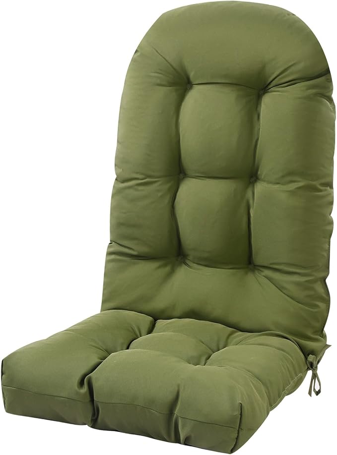 Adirondack Chair Cushion, High Back Patio Chair Cushions 48 x 19.7 x 4.7 Inch, Indoor/Outdoor Thickened Rocking Chair Cushion, Fade-Resistant & Waterproof (Moss Green, Set of 1)