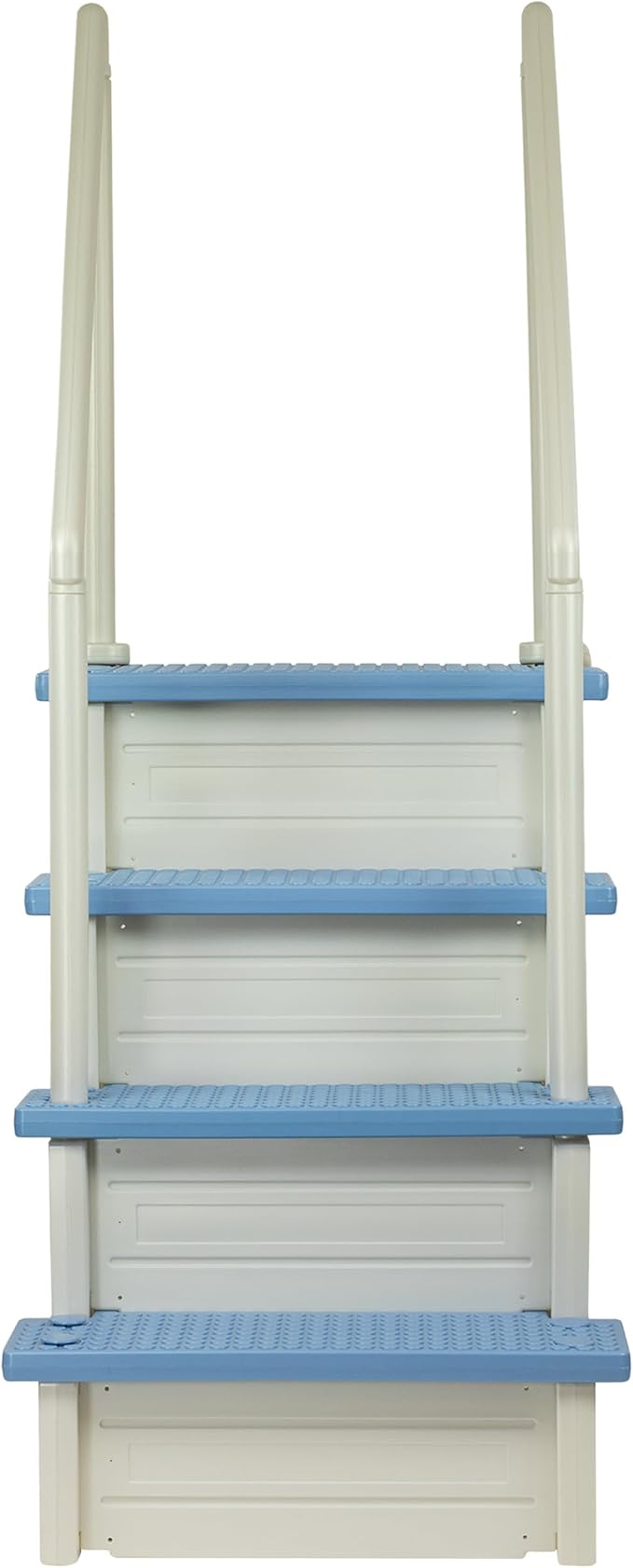 Aqua Select Anti-Slip in-Pool Steps | Pearl White/Tranquil Blue Steps | for Above Ground Swimming Pools | Can Mount to Decks 48" to 54" H | Safety Stairs Capacity Up to 350 lbs