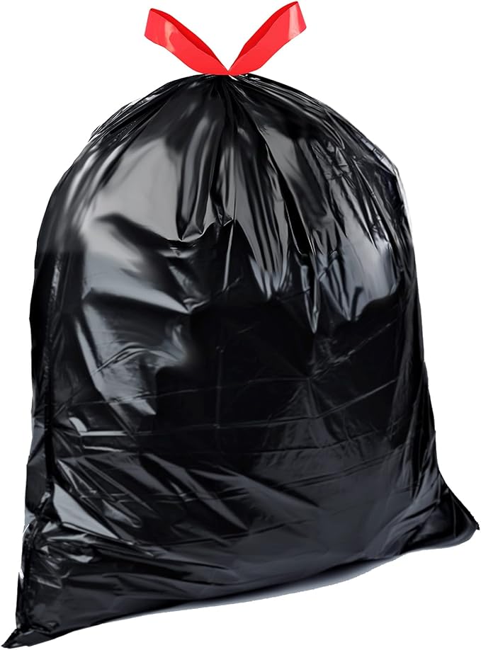 Amazon Basics Lawn & Leaf Drawstring Trash Bags, 39 Gallon, 40 Count