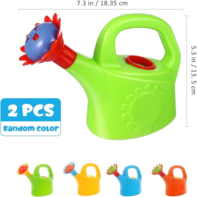 TOYANDONA 2PCS Watering Can Toys, Interesting Plastic Watering Can Toys Play House Garden Watering Can Toys for Children Beach Sand Toys (Random Color)