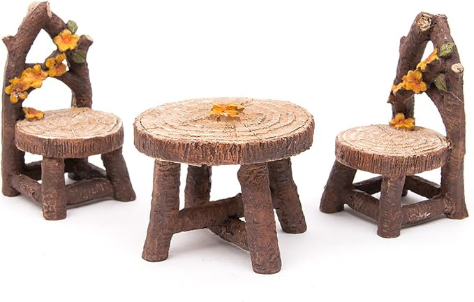 Fairy Garden Accessories, LATTOOK 8PCS Miniature Table and Chairs Set Fairy Garden Furniture Ornaments Kit for Home Outdoor Micro Landscape Decoration