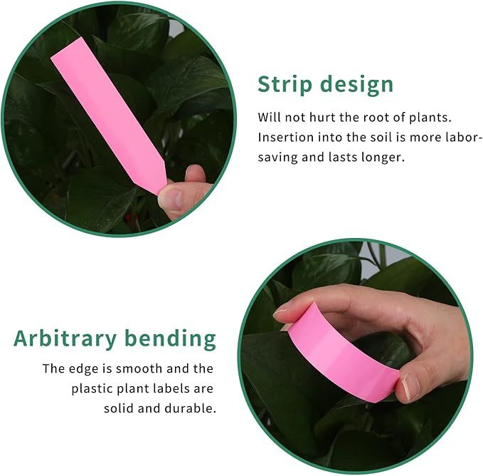 KINGLAKE GARDEN 200PCS 4 Inch Plastic Plant Labels Plant Name Tags,Colorful Garden Marker Vegetable Gardening Tags Nursery Plant Tag for Outdoor Garden Waterproof with Permanent Marking Pen