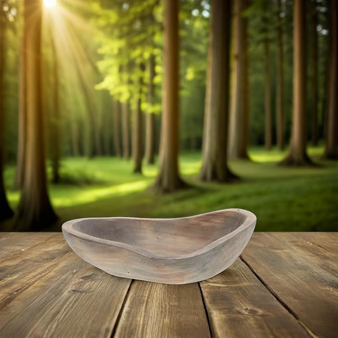 Wood Butterfly Feeder Bowl 9.84X6.69X2.36In Outdoor Birdbath Water Dish for Hummingbirds Butterflies Rustic Garden Wildlife Decor