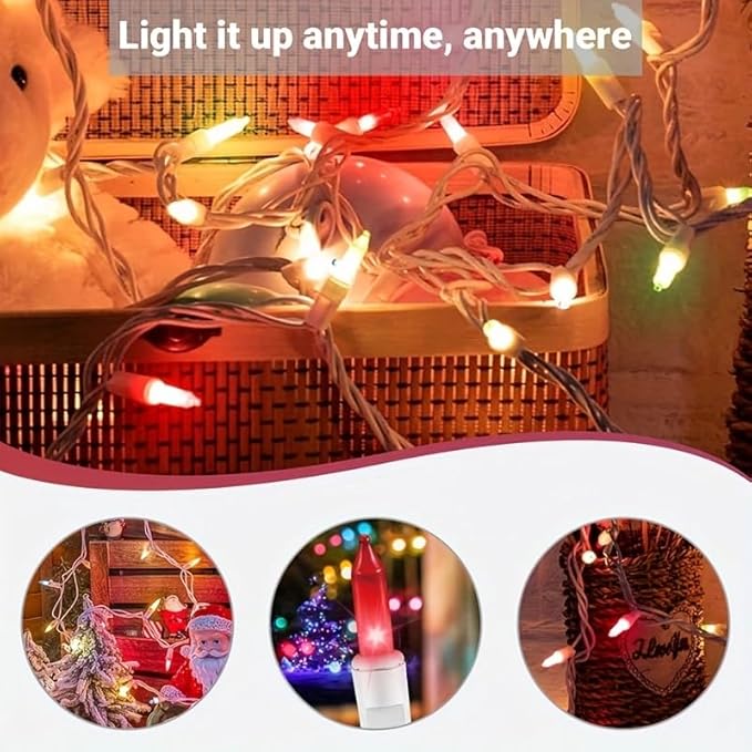 LAMPHOME Easter String Lights, 20FT 100 Count Incandescent Connectable Christmas Mini Lights, Waterproof Easter Decorations for Indoor Outdoor Patio Party Home Garden Yard Decor