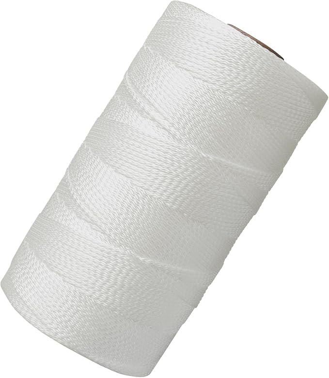 Mason Line String Line,1500 Ft Length Nylon Twine,18 Braided Nylon String for Gardening Or Masonry Tools,Twine String for Gardening,White