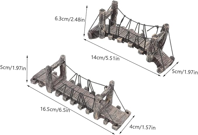 LIFKOME Miniature Resin Garden Bridge Decoration 6.10In DIY Landscaping Outdoor Bonsai Bridge Model Figurine for Patio Lawn Home