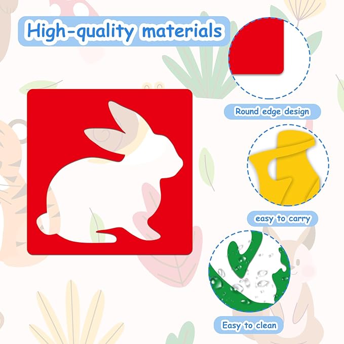 24 Pcs Stencils Garden Themed Sidewalk Chalk Stencils Outdoor Stencil for Painting Simple Style Cute Template 5 Inches