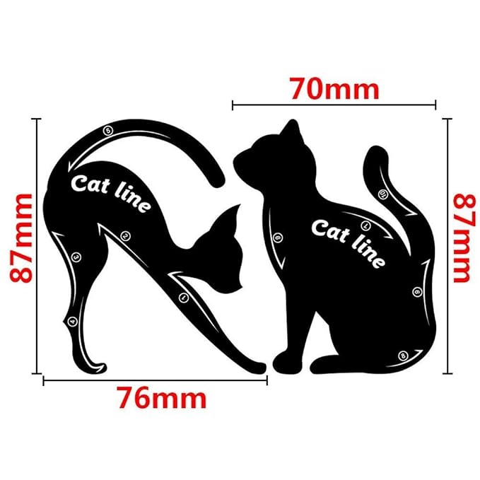 Cat Line Eyeliner Stencil, Smoky Eyeshadow Applicators Template Plate, Professional Multifunction Black Cat Shape Eye liner & Eye Shadow Guide Template (PVC Material) (1)