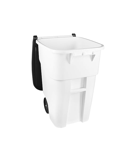 Rubbermaid Commercial Products BRUTE Rollout Heavy-Duty Wheeled Trash/Garbage Can, 50-Gallon, Blue, for Restaurants/Hospitals/Offices/Warehouses/Garage, Pack of 2