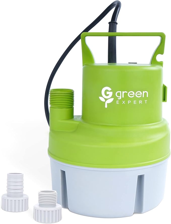 Green Expert Handy Utility Pump Submersible 1/6HP, 25-Foot Long Power Cord, Easy to Remove Water in Pools Hot Tub Flooded House Garden Pond Tankless Heater, Small Backup Pump for Household Drainage