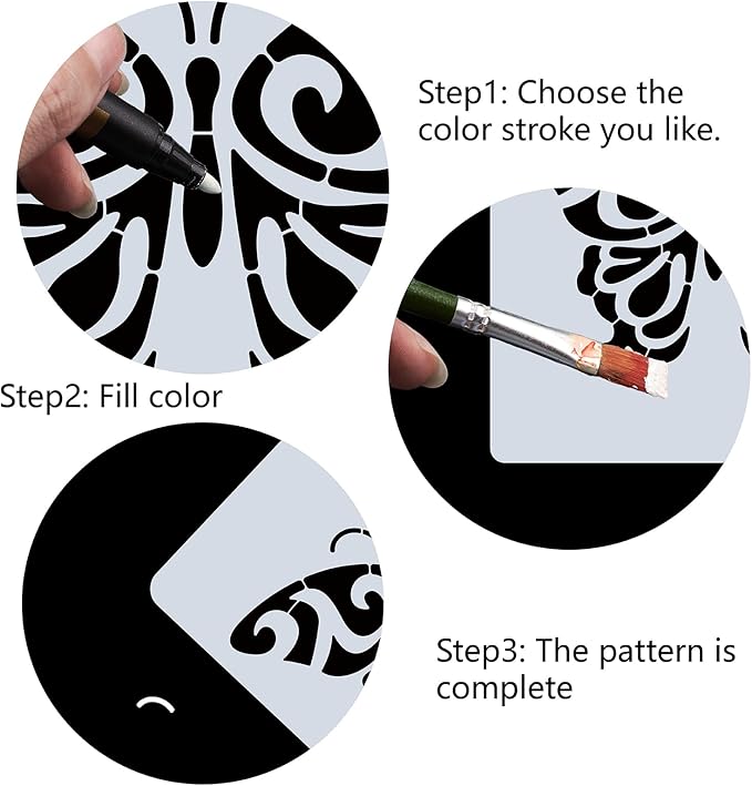 GORGECRAFT 12"X12"Butterfly Stencil Mandala Pattern Templates Reusable Templates Plastic Drawing Painting Stencils Template for Painting on Card Wall Fabric Tile Canvas Crafts DIY Home Decor