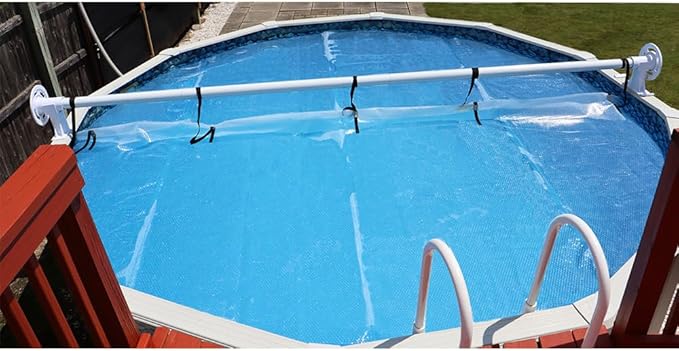 Sun2Solar Solar Cover Reel System for Round or Oval Above-Ground Swimming Pools | Fits Pools up to 21 ft Wide Without Decking | Easy One-Person Reel Operation