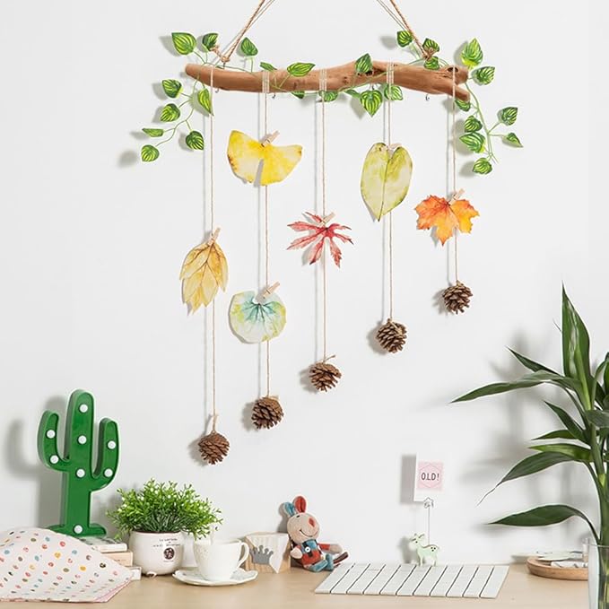 1Pc 15 Inch Natural Driftwood Decorative Branches Farmhouse Home Wall Hanging Decor Hanging Jewelry Organizers with 5 Hooks Decorative Farmhouse Home Wall Decor