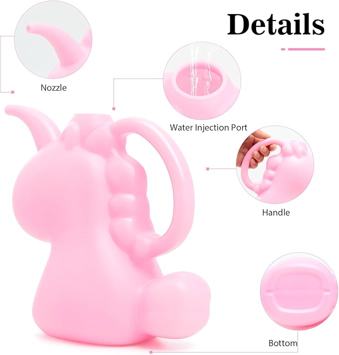 XXXFLOWER Unicorns Indoor Watering Can, 1 L Cute Animal Water Cans, Novelty Unicorns Shape Watering Pot for Office House Indoor Garden（Pink）