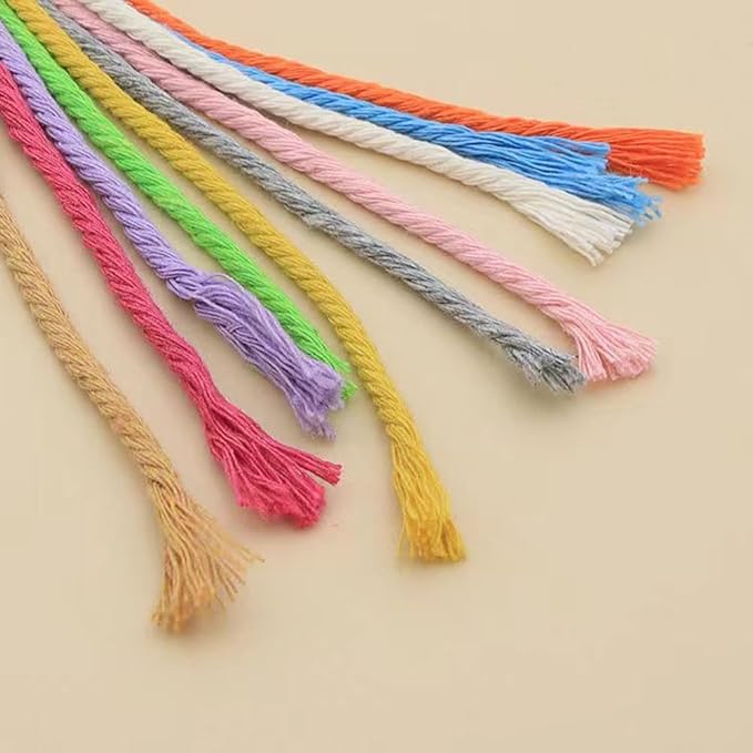 Macrame Cord,3mm x109 Yard Twine String Cord Colored Cotton Rope Craft Cord for DIY Crafts Knitting Plant Hangers Christmas Wedding Decor（Pink Gray）…