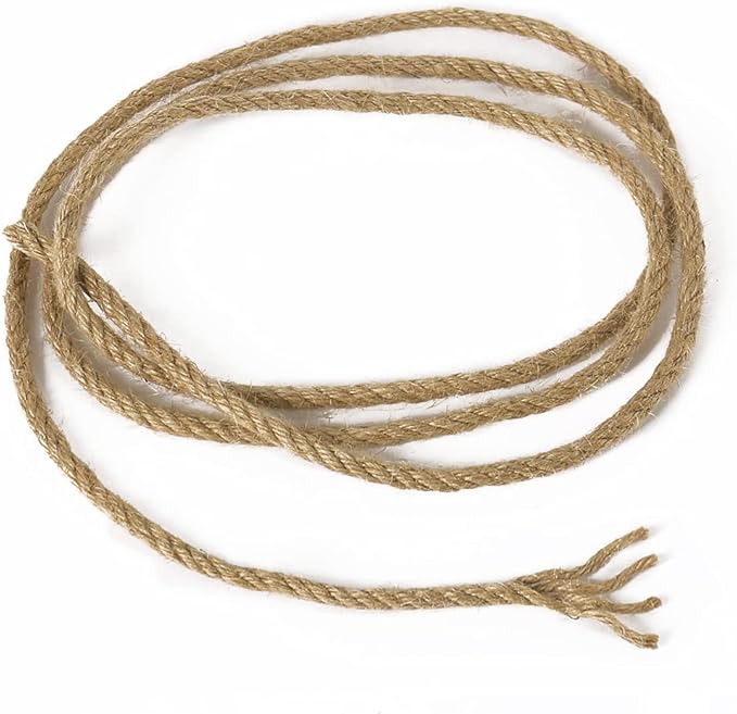 Tenn Well 5mm Jute Rope, 295 Feet 4Ply Twisted Thick Twine Rope for Gardening, Crafting, Packing, Bundling, Cat Scratching Post, Macrame Projects