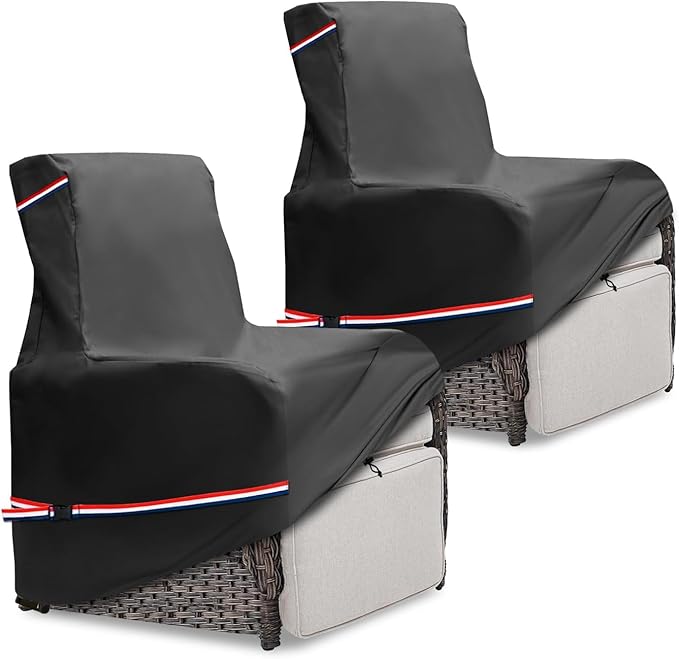 Outdoor Recliner Chair Covers 2 Pack,Patio Swivel Chair Covers,600D Heavy Duty Waterproof Patio Rocking Chair Cover,Outdoor Furniture Covers for All Weather Protection.(35''D x 33''W x 41''H)